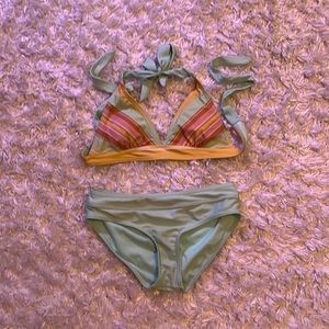 Prana striped bikini bathing suit